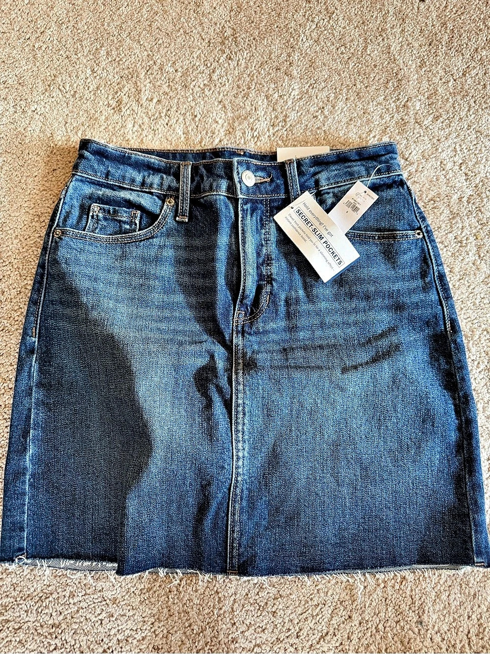 Old Navy High-Waisted OG Straight Cut-Off Mini Jean Skirt Cut-Off Mini Jean